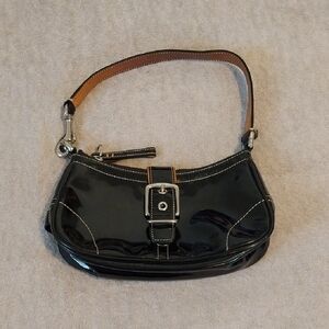 Black Patent Leather Shoulder Bag